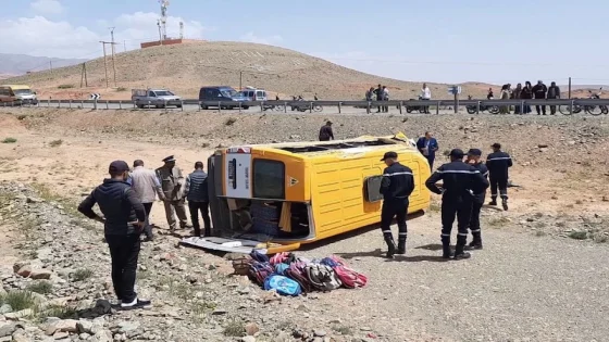 حادث النقل المدرسي بغسات: تفاصيل إصابة ونقل 16 تلميذا للمستشفى